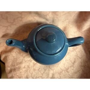 Pottery Blue Tea Pot Blue Ceramic Vintage Chance Hold - Taiwan Stamp